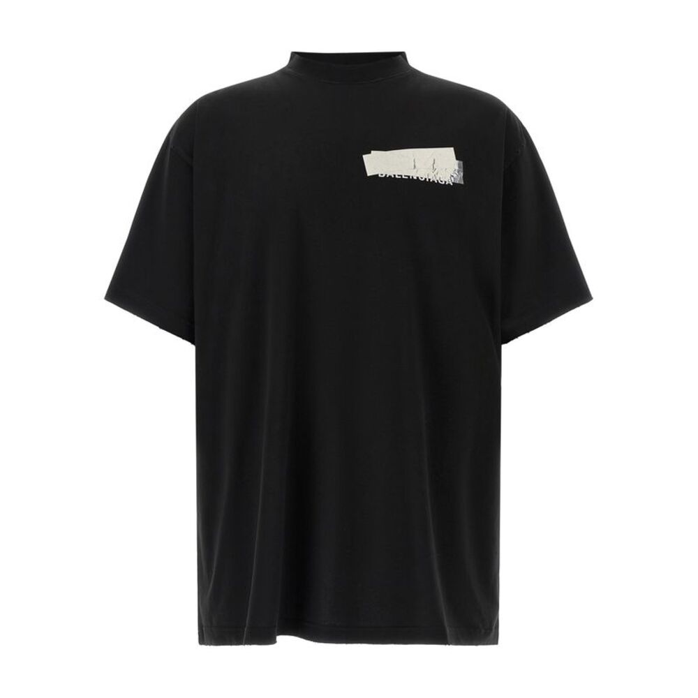 Balenciaga Black Cotton Men's T-Shirt